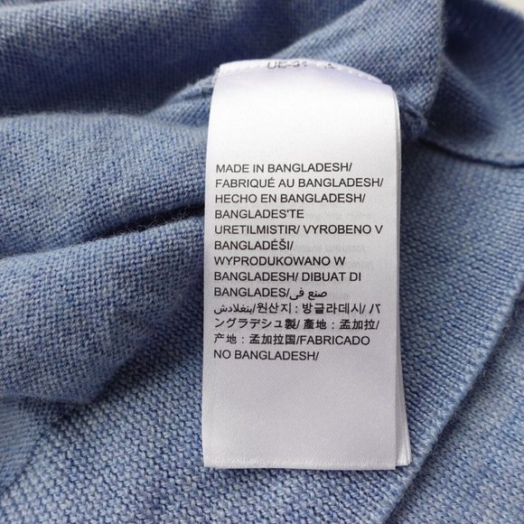 Calvin Klein Sweater Mens Large Blue Wool V Neck Pullover Casual Italian Merino - Picture 7 of 13